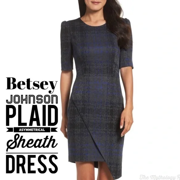 Betsey Johnson | Dresses | New Betsey Johnson Asymmetrical Plaid Sheath  Dress | Poshmark
